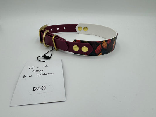 Autumn Leaves Biothane Adjustable Collar (Ready to Ship