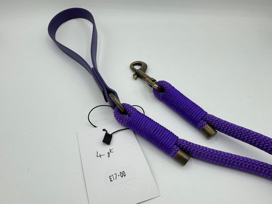 4ft Rope Clip Lead with Biothane handle (Ready to Ship)