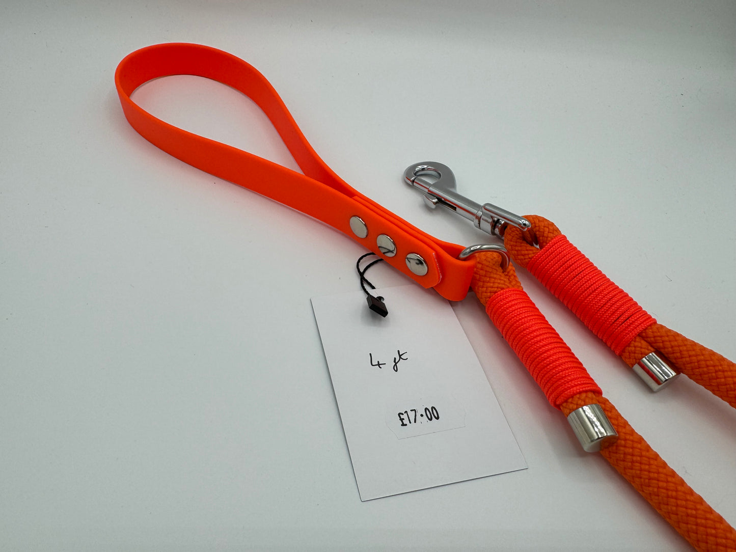 4ft Rope Clip Lead with Biothane handle (Ready to Ship)