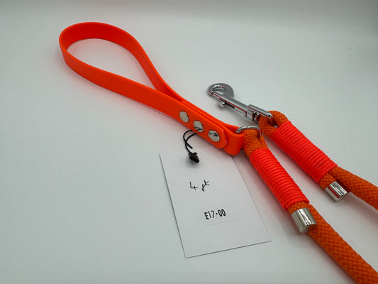 4ft Rope Clip Lead with Biothane handle (Ready to Ship)