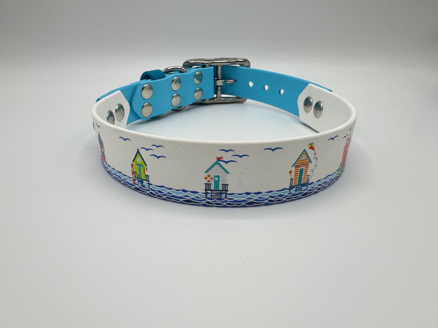 16-19 inches Beach Huts Biothane Adjustable Collar