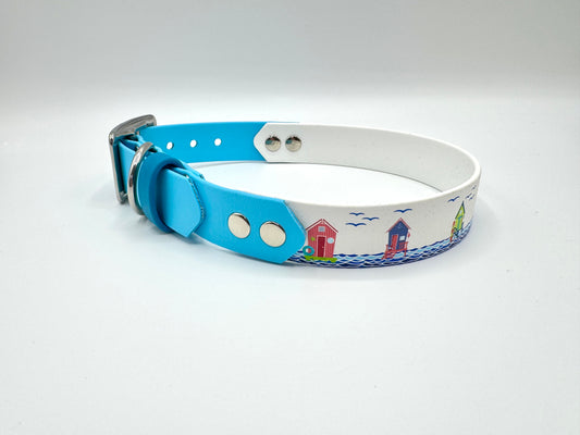 16-19 inches Beach Huts Biothane Adjustable Collar