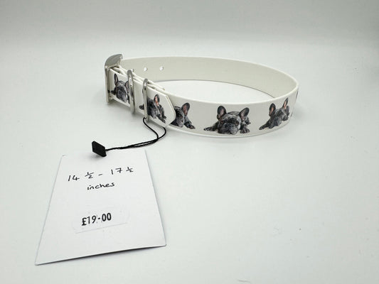 14 1/2 - 17 1/2 inches French Bulldog Biothane Adjustable Collar