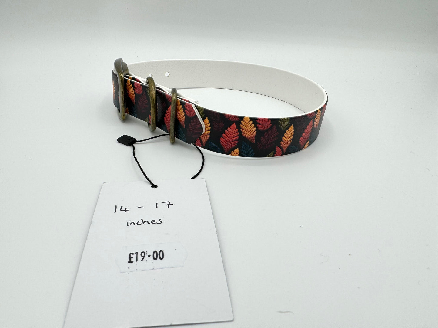 14-17 inches Autumn Leaves Biothane Adjustable Collar